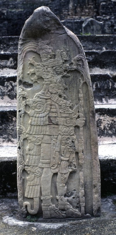 Estela 9 de Tikal, Período Clásico Temprano, 475 d.C. de Mayan